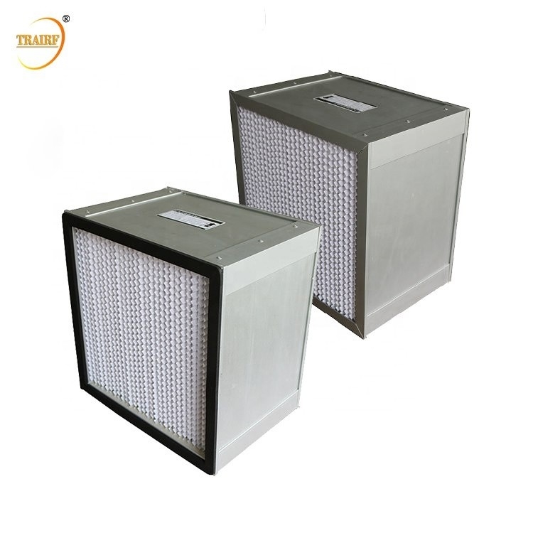 Faser-tiefe Glasfalte HEPA filtern gefalteten Platten-Luftfilter mit Aluminiumfolie-Trennung