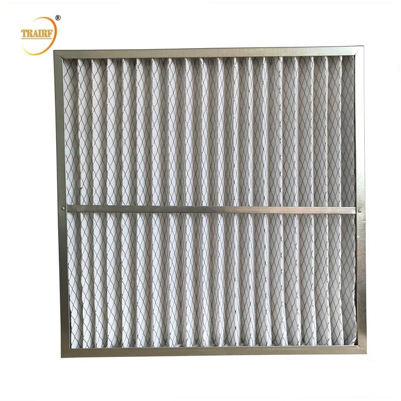 Galvanisierter Rahmen G4 faltete Platten-Luftfilter für Lüftungsanlage