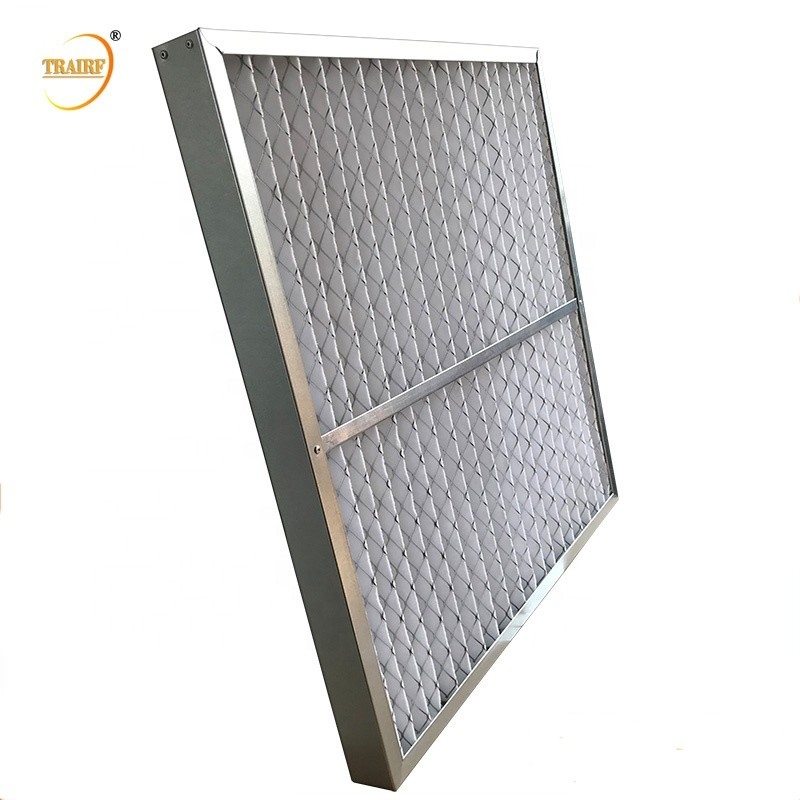 Galvanisierter Rahmen G4 faltete Platten-Luftfilter für Lüftungsanlage