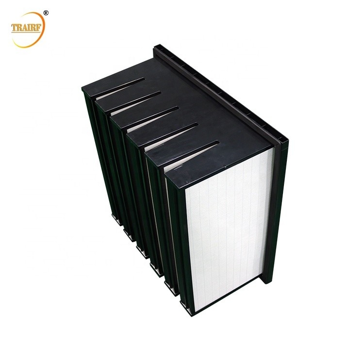 ABS Plastikrahmen Microfine Glasdes medien-24x24x12 V Luftfilter Bank-Filter-HEPA