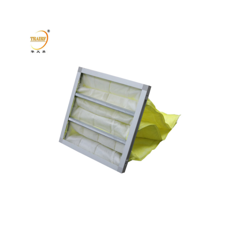 F5 Luftfilter mit mittlerem Wirkungsgrad Taschenfilter mit galvanisiertem Rahmen