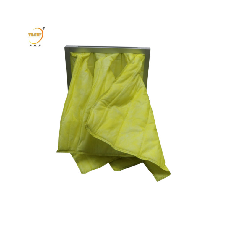 F5 Luftfilter mit mittlerem Wirkungsgrad Taschenfilter mit galvanisiertem Rahmen